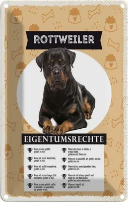 Produktbild von vianmo Blechschild 18x12 cm Rottweiler Eigentumsrechte Hund