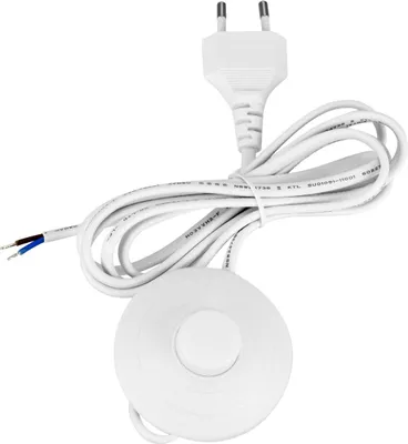 Image de Câble d'alimentation EURO avec pédale - 2m blanc