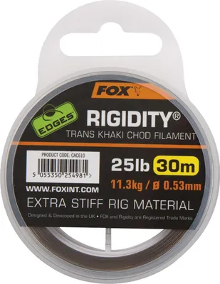 Zdjęcie produktu dla Fox Edges Rigidity Trans Khaki Chod Filament Przypon karpiowy