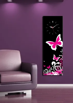 Produktbild von Opviq, 3090CS- CLA1674, Bunt, Wanduhren, 30 x 90, 100% Wildleder -Leinwand
