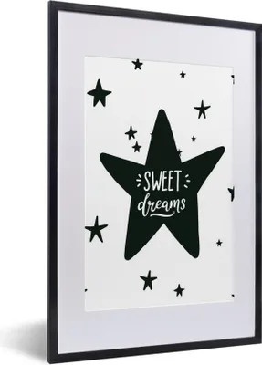 Produktbild von MuchoWow® MuchoWow® Gerahmtes Poster Zitat - Sterne - Kind - Jungen - Mädchen - Baby 40x60 cm - Poster mit zchwarzem Bilderrahmen - Poster in Rahmen