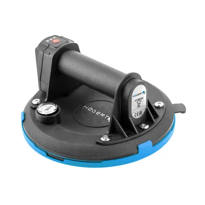 Produktbild von Högert Technik - Akku Saugheber 200mm mit Manometer, Akkusauger Heavy Duty Saugheber, Belastung: 150kg, Saugnapf wird beim Transport von Fensterglas