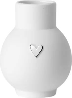 Produktbild von Räder Mini-Kugelvase Herz Silber D.6,7cm H.9cm