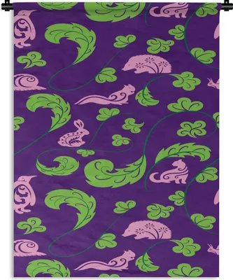 Produktbild von MuchoWow® Wandteppich Wandbehang Blätter - Tiere - Muster 60x80 cm Tapisserie Dekoration Wandtuch - Decke - Wandtücher - Wohne