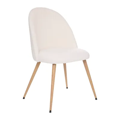 Produktbild von Stuhl "Slano" - Bouclé - Beine aus Buchenholzimitat - weiß - Atmosphera créateur d'intérieur
