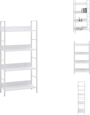 Zdjęcie produktu dla vidaXL Regał na książki 4 półki Biały 60×27,6×124,5 cm Materiał drewnopochodny - Regały i biblioteczki