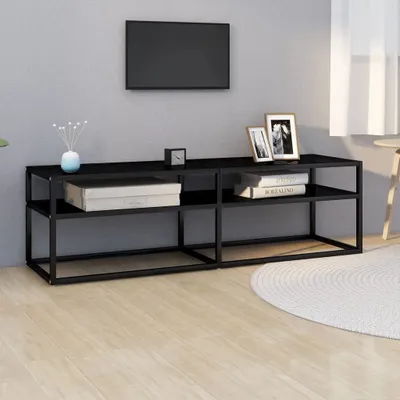 Immagine prodotto di vidaXL Mobile TV nero 140x40x40,5 cm in vetro temperato - Mobile TV - Mobile TV - Porta TV - Mobili TV