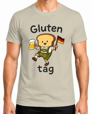 Zdjęcie produktu dla Chleb bezglutenowy, Lederhosen, piwo,  , koszula w tradycyjnym stylu, Dirndl, koszulka męska, kolor: naturalny, rozmiar: M