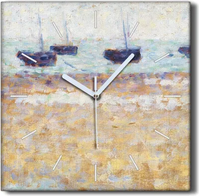Produktbild von Coloray Hodiny Unikátní 30x30 cm  Tiché hodiny Pro obývací pokoj a kuchyň Nástěnné hodiny Plátno Černé ručičky hodin - pobřeží