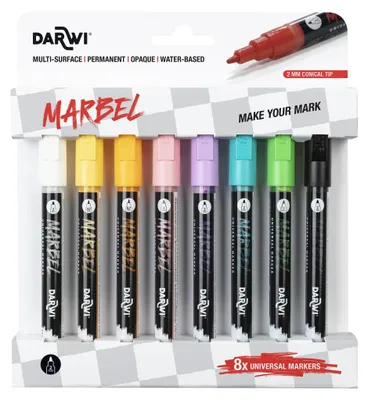 Produktbild von Darwi Marbelset 8 Fein 2mm Pastel DA0223002K02C