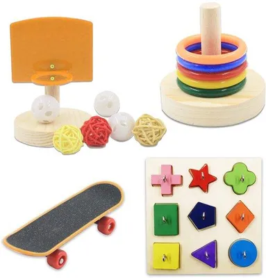 Image de Lot de 5 jouets pour perroquets, couleur verte