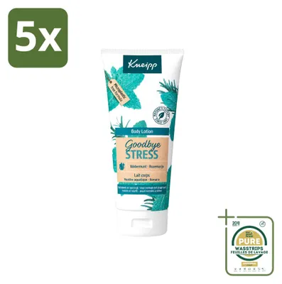 Productafbeelding van 5 x Kneipp Goodbye Stress Lichaamslotion – Watermunt & Rozemarijn – 200 ml - Voordeelverpakking - 5 stuks