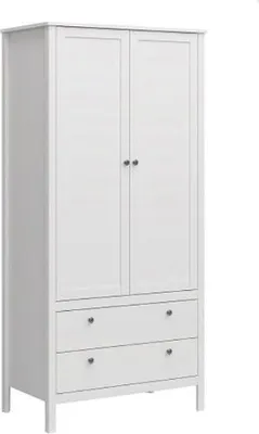 Image de Armoire à 2 portes avec 2 tiroirs pour la chambre à coucher Ole