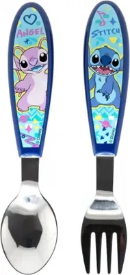 Zdjęcie produktu dla Zestaw metalowych sztućców ergo Disney Lilo & Stitch Drawing, 2-częściowy