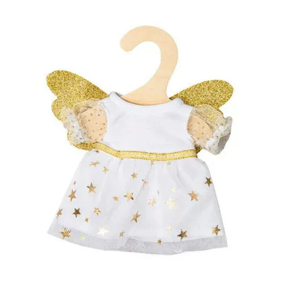 Produktbild von Heless Puppenkleid Engel Babypuppenkleidung 20-25 cm weiß-gold mit Haarband