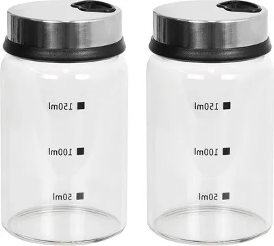 Image de Lot de 2 saupoudreuses en verre de 150 ml pour le sel et le poivre