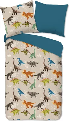 Produktbild von Good Morning Kinder Bettwäsche mit Dinos - 135x200 cm - 100% Baumwolle