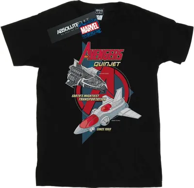 Produktbild von Marvel - "The Avengers Quinjet 1969" T-Shirt für Herren BI38636 (3XL) (Schwarz)