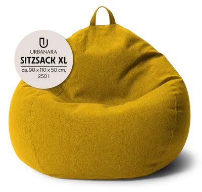 Produktbild von URBANARA Sitzsack 250l senfgelb Basic-Comfort
