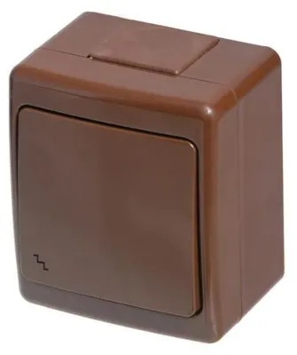 Image de Interrupteur pour montage en saillie Interrupteur pour locaux humides jardin IP44 brun série BETA