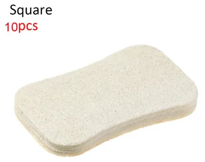 Produktbild von Natürlicher Luffa-Spülschwamm - Spültuch für die Küche - Quadratisch - 10er-Pack - Beidseitig - Umweltfreundlich - Fettabweisend