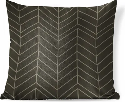 Produktbild von MuchoWow® Zierkissen Sofakissen Wohnzimmer Dekokissen 40x40 cm Linie - Muster - Grau - Foto Kissen - Schlafzimmer Dekoration