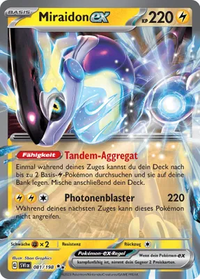 Produktbild von Miraidon ex Doppelstern Karmesin & Purpur 81/198 Sammelkarten Pokemon Einzelkarten