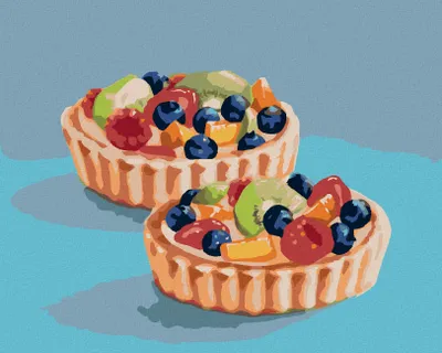 Produktbild von Zuty - Malen nach Zahlen - TÖRTCHEN MIT OBST 2 (MYROSLAVA WOLOSCHUK), 40x50 cm, ohne Keilrahmen