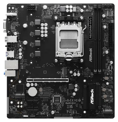 Obrázek produktu pro Asrock A620AM-HVS, AMD, Zásuvka AM5, AMD Ryzen 7000 Series, AMD Ryzen 8000 Series, AMD Ryzen 9000 Series, Zásuvka AM5, DDR5-SDRAM, 128 GB