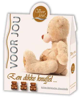Produktbild von Voor Jou! Cadeau Doos Trendy Beertjes Dikke Knuffel (100 gr)