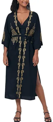 Productafbeelding van Solidchoice - Dames Lang Floral Kimono Maxi Jurk voor Strand en Casual Gebruik