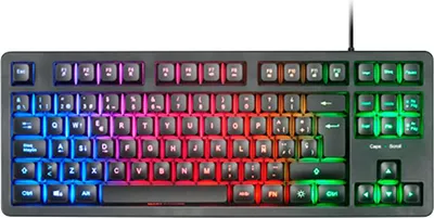 Produktbild von Mars Gaming MK023PT, Kabelgebunden, USB, Membran Key Switch, QWERTY, RGB-LED, Schwarz