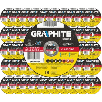 Produktbild von GRAPHITE Trennscheibe 125 für Metall Edelstahl INOX, Stahl für Winkelschleifer, 50 Stück, 125 mm x 1,0 mm x 22,22 mm | Extradünn, dünn, Flexscheibe