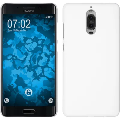 Produktbild von PhoneNatic Case kompatibel mit Huawei Mate 9 Pro - Hülle weiß gummiert Hard-case + 2 Schutzfolien