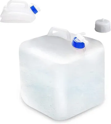 Produktbild von Plastik Wasserbehälter mit Spritzschutz - 5 Liter - 18*18*22.5 cm - für Picknick, Camping, Grillen