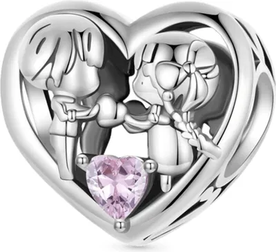 Image de Gnoce Charm cœur couple HOC011 Argent