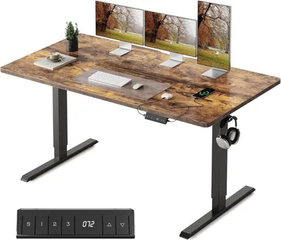 Produktbild von FEZIBO Höhenverstellbarer Elektrischer Schreibtisch 140 x 60 cm Braun