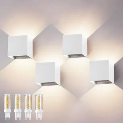 Productafbeelding van Wandlampen Set van 4 met Up and Down Verlichting - IP65 en 9W