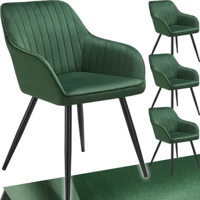Produktbild von tectake® Esszimmerstuhl Marilyn gepolstert, in Samtoptik, gesteppt 58 x 62 x 82 cm