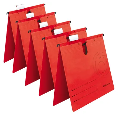 Produktbild von Herlitz A4 Hängehefter UniReg kaufmännisch, 5er Packung, Farbe rot
