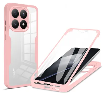 Produktbild von 360 Grad Hülle für Xiaomi 15T Rundum vollschutz Displayschutz Rosa