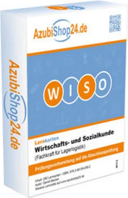 Image de AzubiShop24.de Prüfungsvorbereitung WISO Prüfung WISO Wirtschafts- und Sozialkunde Fachkraft für Lagerlogistik Lernkarten Wiso Prüfungswissen