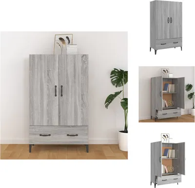Obrázok produktu pre vidaXL Highboard Grey Sonoma 70x31x115 cm Materiál na báze dreva - Príborníky