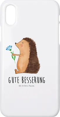 Produktbild von Mr. & Mrs. Panda Iphone 10 Handyhülle Igel Blumen - Weiß - Geschenk, Krankenhaus, Handy Case, Cover, Krankheit, Lustige Sprüche, Gute Besserung, krank, Genesungswünsche