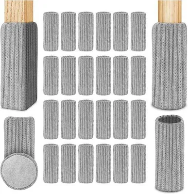 Produktbild von Famanu Stuhlsocken 24 Stück - Dehnbare Möbelsohlen für Fußbodenschutz - Antirutsch-Pads gegen Kratzer und Geräusche