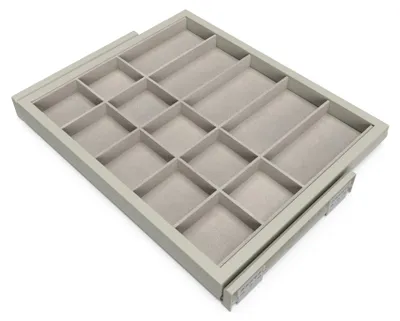 Zdjęcie produktu dla Emuca Komplet szuflad z prowadnicami Soft-Close do szafy, regulowany, moduł 600 mm, Kamiennoszary