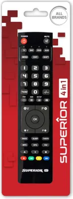 Produktbild von Superior Electronics Superior Slim Fernbedienung DVD/Blu-ray, Media player, Projektor, SAT, Soundbar-Lautsprecher, TV Drucktasten