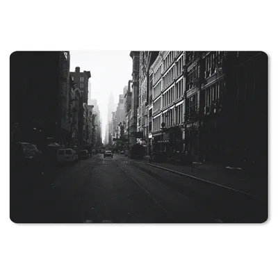 Produktbild von MuchoWow® Mauspad Mousepad Autofahrt durch eine ruhige Straße in New York in schwarz-weiß 27x18 cm - Mousepads - Maus Mat - Pad - Mausunterlage - Büroartikel - Desk Matten