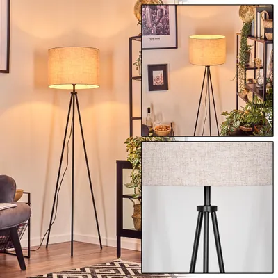 Produktbild von Schiavonea Stehlampe aus Metall/Stoff in Schwarz/Beige