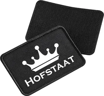 Produktbild von Huuraa Patch Hofstaat Schützenfest Black 10 x 6,5cm Baumwolle Klettpatch für Mütze Geschenkidee